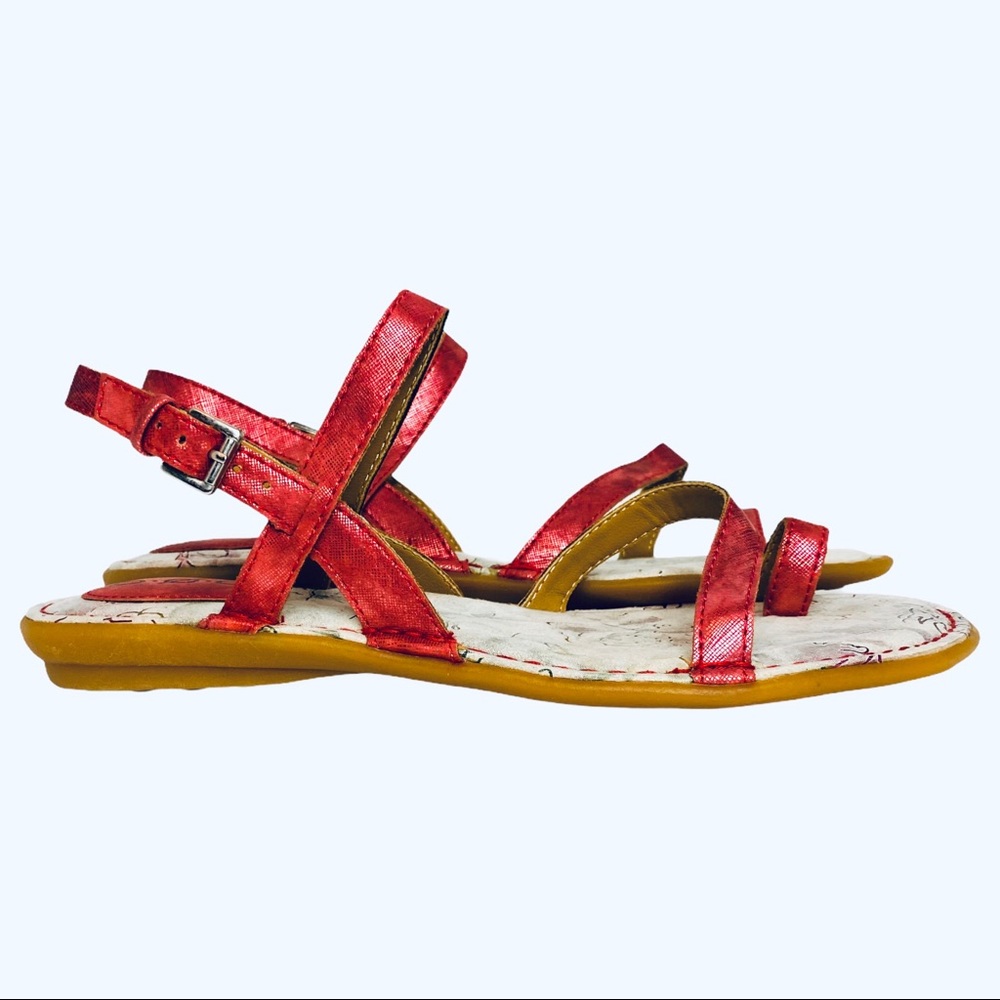 NWOB BOC Born Pink Sandals Floral Metallic Size 8